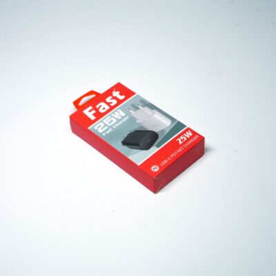 25W Fast Charger – High-speed charging for compatible devices.