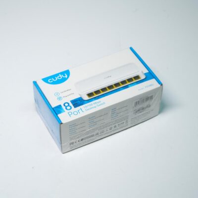 Cudy 8-Port FS108D Switch 10/100 – Fast Ethernet switch with 8 ports, 10/100Mbps.