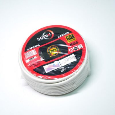 Dish Cable 20 Yard Sonix – High-quality 20-yard coaxial cable for satellite and TV.