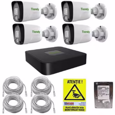 4 2MP full color cam with hard disk and NVR 4 channels POE built in